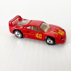 Vintage 1988 Hot Wheels Speed Fleet Red Ferrari F40 Trunk Opens Toy Car